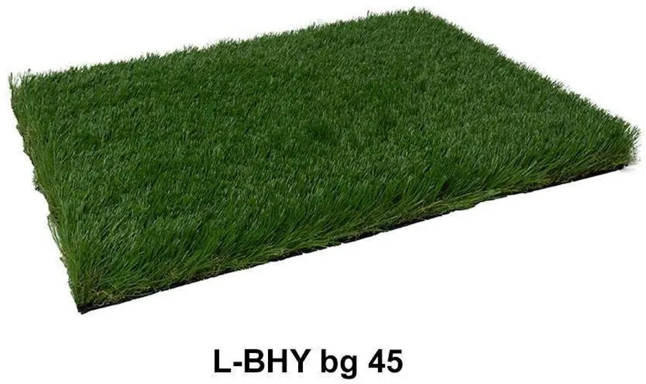 Artificial grass model L-BHY-bg-45, featuring a vibrant green color and realistic texture, perfect for outdoor landscaping.