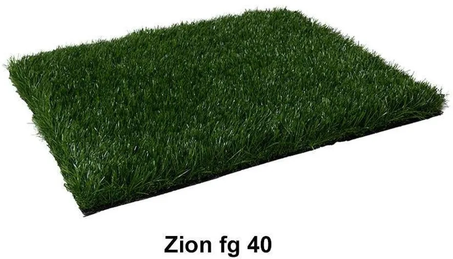 Zion FG 40 artificial grass with a vibrant green color and soft texture, ideal for landscaping and outdoor areas.