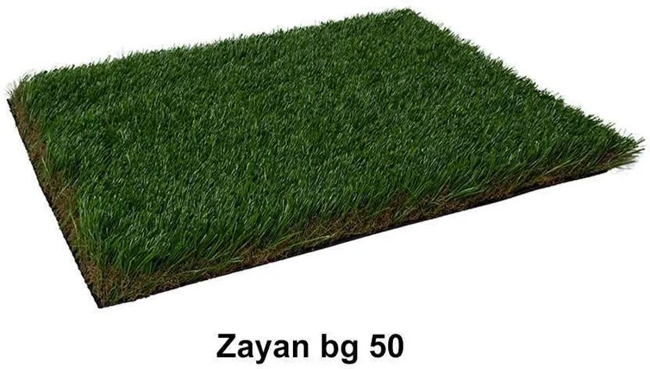 Zayan BG 50 artificial grass with a vibrant, natural look, ideal for outdoor and landscape enhancements.