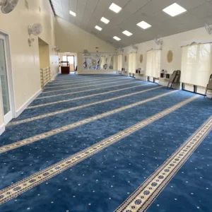 Silky Blue Border Masjid Carpet