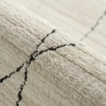 Charcoal Narrow Lines Geometric Ivory Carpet