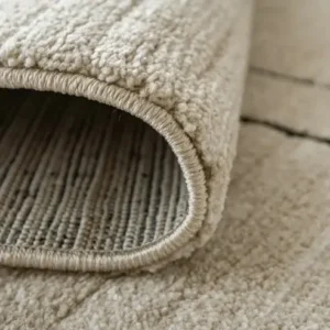 Contrast Black Border Beige Carpet