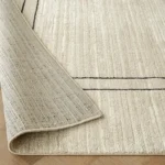 Contrast Black Border Beige Carpet