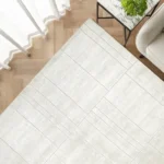 Elliot Bianca Geometric Textured White Carpet