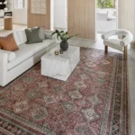 Ornate Border Diamond Pattern Carpet