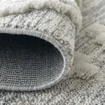 Raised Diamond and Dot Patterned Grey Carpet