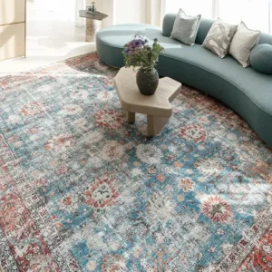 Traditional Medallion Faded Carpet