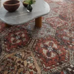 Vintage Rust Ceramic Patterned Carpet