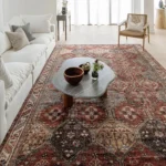 Vintage Rust Ceramic Patterned Carpet