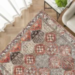 Vintage Rust Ceramic Patterned Carpet
