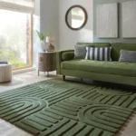 Supersoft Lush Geometric Faux Fur Arch Square Rug