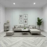 Country Herringbone Elephant Grey Carpet Runner