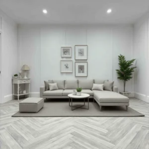 Country Herringbone Elephant Grey Carpet Runner