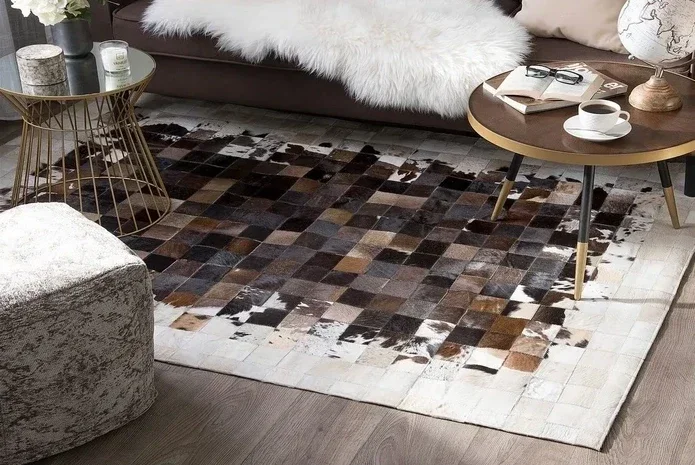 Leather Patchwork Floor Rugs