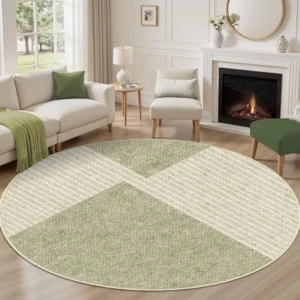 Diamonds in Squares Narrow Lines Round Carpet Dubai 4