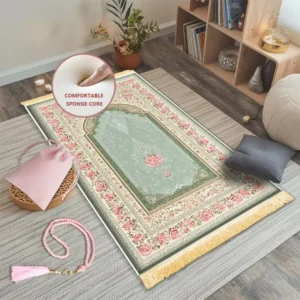 Muslim Prayer Rug Set – With Tasbih & Bag