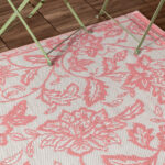 Anemone Woven Jacquard Rug Peach Cream