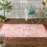 Anemone Woven Jacquard Rug – Peach Cream
