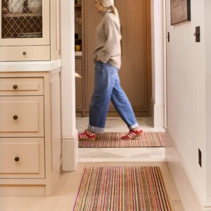 Candy Bright Stripe Washable Runner