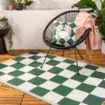 Checkerboard Outdoor Rug – Green