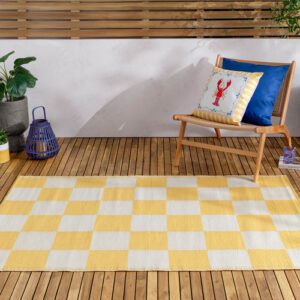Checkerboard Outdoor Rug – Yellow