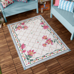 Claudia Floral Indoor Outdoor Rug – Candy Red