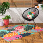 Coralina Outdoor Washable Rug – Aqua Pink