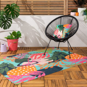 Coralina Outdoor Washable Rug – Aqua Pink