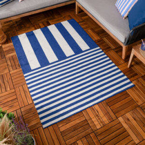 Deck Stripe Indoor Outdoor Rug – Blue White