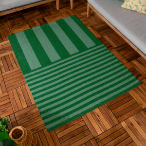 Deck Stripe Printed Indoor Outdoor Rug Green