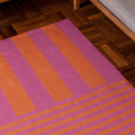 Deck Stripe Printed Outdoor Rug Orange Pink