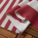 Deck Stripe Printed Outdoor Rugs White Red