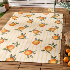 Fruits Oranges Outdoor Rug – Yellow
