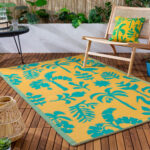 Marula Outdoor Rug Yellow Teal