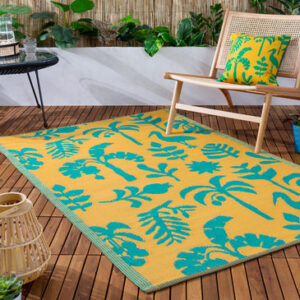 Marula Outdoor Rug Yellow Teal