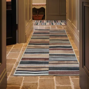 Savanna Stripe Natural Eco‑Washable Runner
