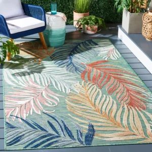 Stoneham Floral Green Outdoor Area Rug