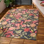 Tropical Bloom Rug – Black