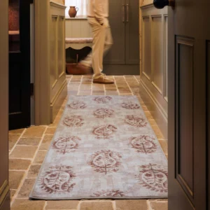 Woodblock Paisley Rust Eco‑Washable Runner