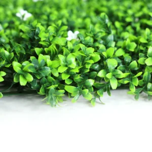 Premium Artificial White Flower Green Living Wall Panel