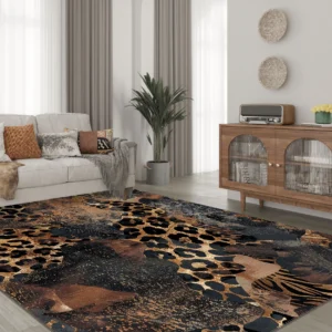 Caius Brown Animal Print Carpet