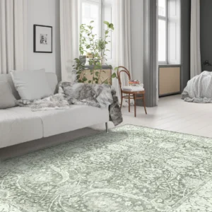 Leonie Washable Green Persian Carpet
