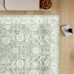 Leonie Washable Green Persian Carpet