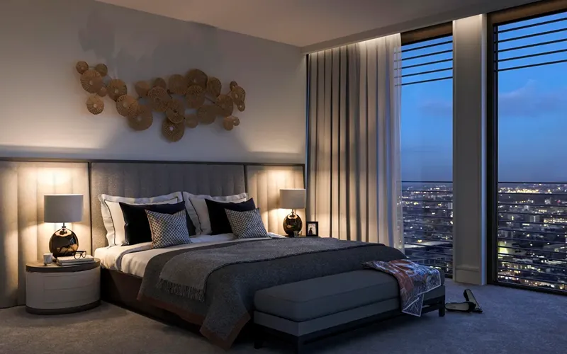 Stylish bedroom carpet creating a warm and comfortable interior