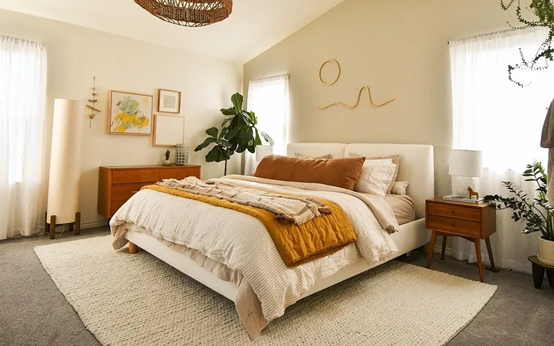Warm and inviting bedroom carpet design for a cozy interior
