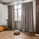 Custom Soundproof Linen Curtains with Back Tabs