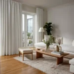 Off-White Heavyweight Linen Soundproof Curtains 1