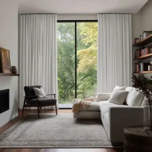 Off-White Heavyweight Linen Soundproof Curtains