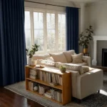 Royal Blue Heavyweight Linen Soundproof Curtains