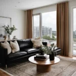 Tawny Brown Linen Soundproof Curtains 1